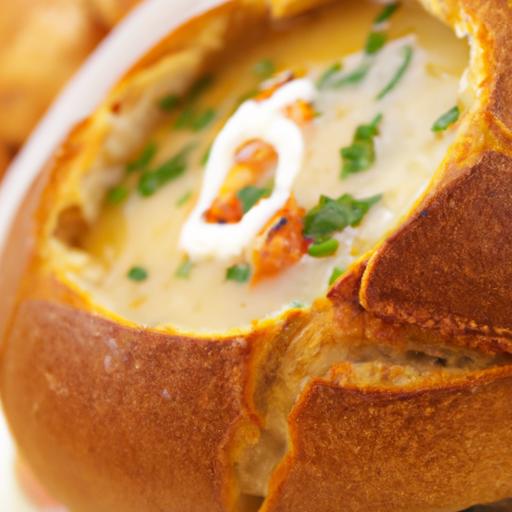 Dive Into Delight: Stuffed Seafood Soup in a Bread Bowl