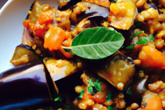 Hearty Lentil Eggplant Stew Infused with Moroccan Spice