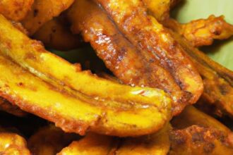 Golden Fried Plantains with a Zesty Spicy Dip Delight