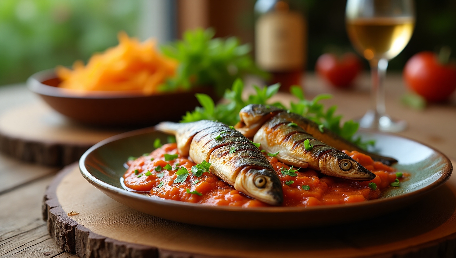 Savor Grilled Sardines with Zesty Charmoula Sauce Delight