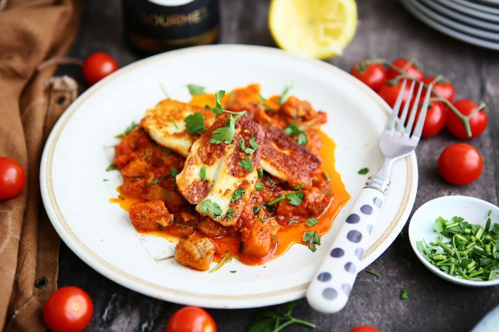 Zaalouk with Crispy Halloumi