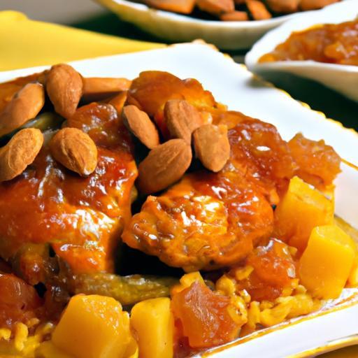 Savor Moroccan Chicken: Apricots and Almonds Delight