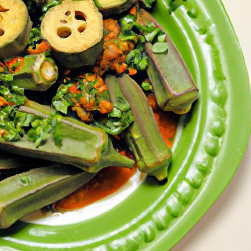 Savoring Plantain Fufu with Rich, Spicy Okra Stew Delight