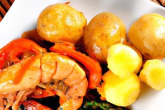 Surf & Turf Delight: Steak with Shrimp and Garlic Potatoes