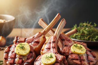 grilled lamb loin chops with garlic herb butter