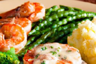 Surf & Turf Delight: Steak with Shrimp and Garlic Butter Potatoes