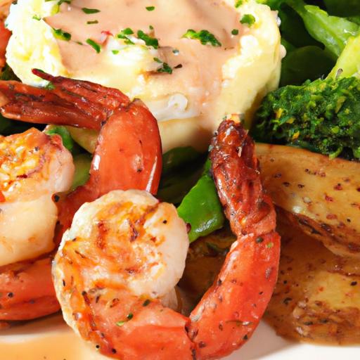 Surf & Turf Delight: Steak with Shrimp and Garlic Butter Potatoes